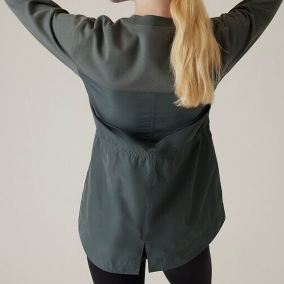 Athleta Dark Olive Ribbed Crewneck Sweatshirt - Picture 6 of 7